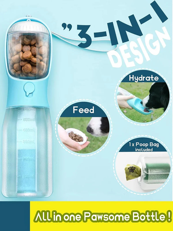 Hundetrinkflasche mit Futterbox
